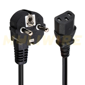 Avrupa 90-açı C13 3 çekirdek 0.75mm 6FT ,16A 250V bilgisayar bağlı güç kablosu - Product Image 2