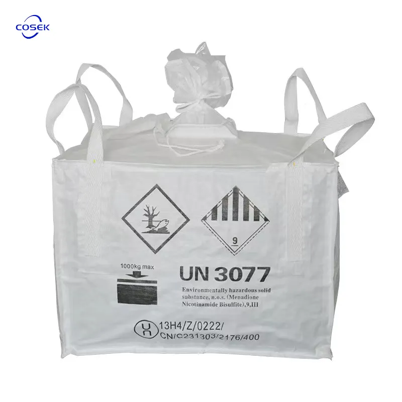 सीमेंट बिटुमेन की पैकिंग के लिए उच्च तापमान प्रतिरोध लाइनर FIBC पीपी बड़ा बैग
