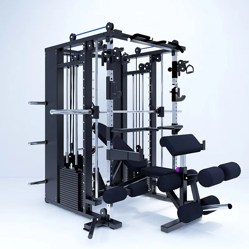 Komersial All In One Gym Peralatan Fitness Kekuatan Binaraga Mesin Smith untuk Digunakan Di Rumah