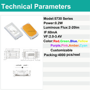 Factory Direct <strong>5730</strong> Color <strong>LED</strong> Patch Light Source <strong>5730</strong> Golden Flame Lamp with Amber and Red Emission - Product Image 2