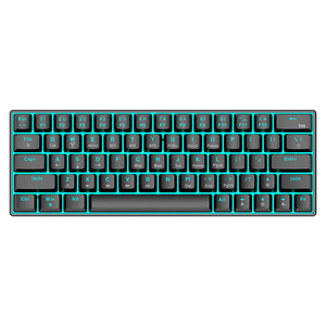 Teclado mecánico T30, personalizado, RGB, Bluetooth, inalámbrico, de tres modos, de doble color, con eje azul, 63 teclas