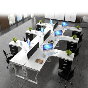 Precio de fábrica Escritorio de oficina en forma de L con muebles de tamaño personalizado Escritorio de oficina Mesa de computadora para oficina - Product Image 5