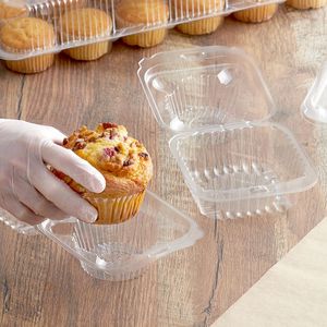 Paket siparişleri için güvenli kilit 3 bölmeli şeffaf PET plastik çörek kabı ile istiflenebilir tasarım - Product Image 4