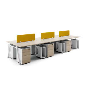 Mesa de entrenamiento multifuncional de diseño moderno Material MFC Escritorio de computadora Estación de trabajo de partición de oficina - Product Image 2