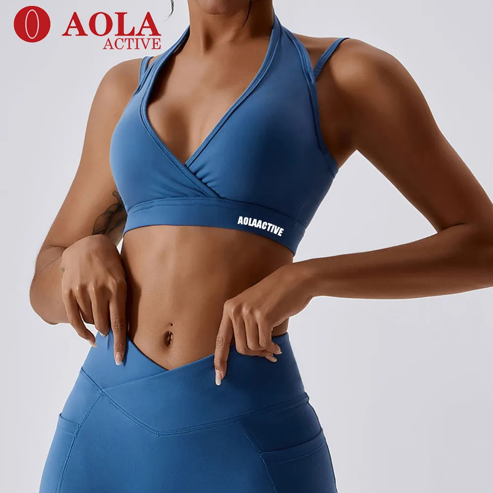 ملابس رياضية نسائية من AOLA Logo, ملابس رياضية نسائية من AOLA Logo قطعة واحدة باللون الوردي مع حمالة صدر ملابس رياضية للبنات ملابس نسائية لليوجا من قطعة واحدة