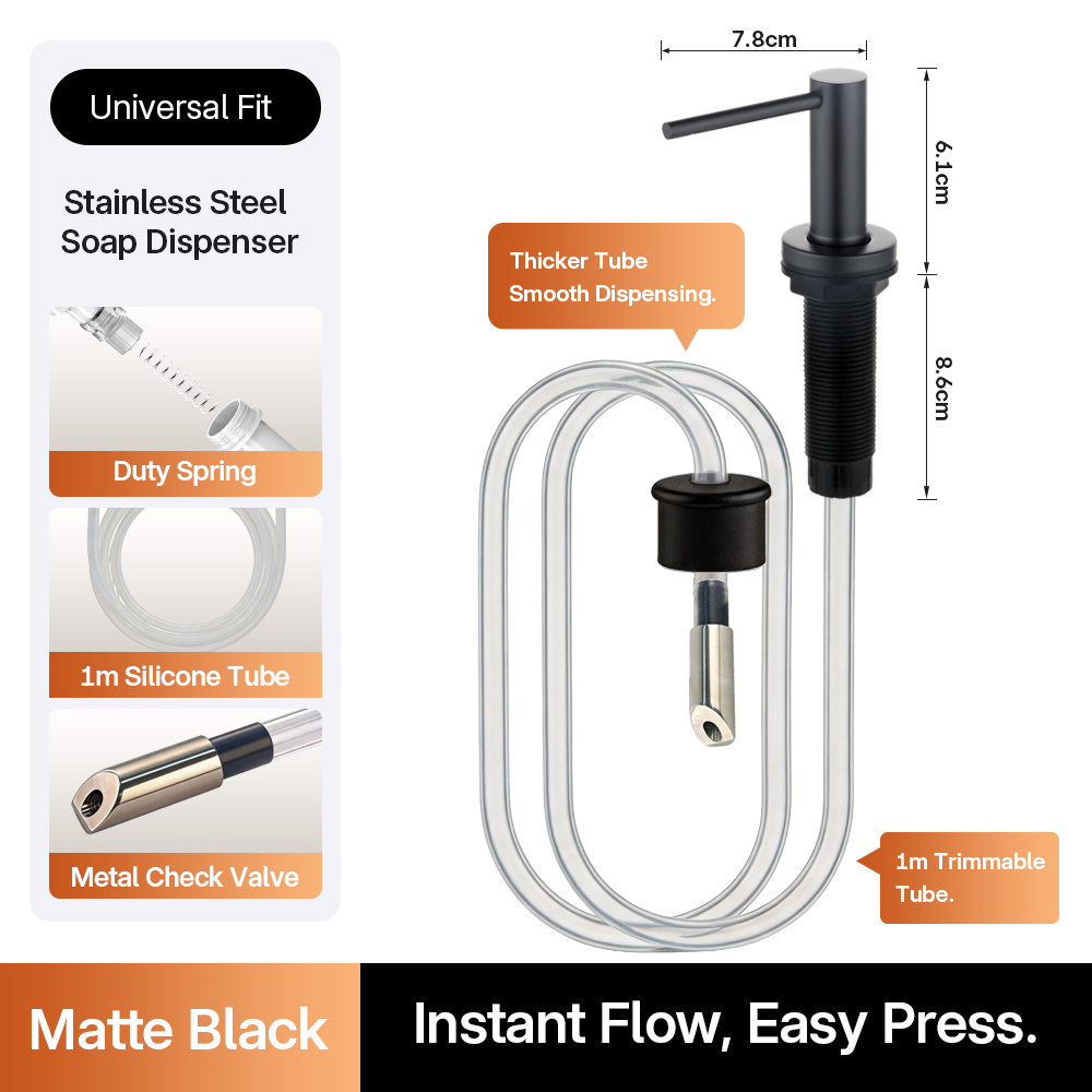Pompe distributrice noir mat avec kit de tube d'extension