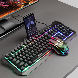 Juego de teclado y ratón de ordenador T21 para interfaz USB con cable de Esports, 104 teclas, tacto mecánico brillante colorido para juegos - Product Image 4
