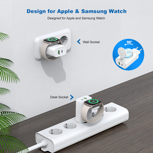 3 in 1 เครื่องชาร์จบล็อกบิวท์อินนาฬิกาชาร์จ 33W พอร์ตคู่ GaN ชาร์จอิฐ USB C ปลั๊กผนังสําหรับ Apple Samsung - Product Image 6