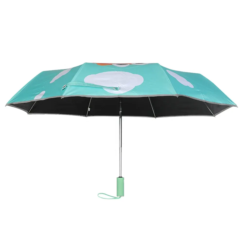 3 ombrelli pieghevoli stampa digitale per ombrelli regalo Smart Open Close Luxury per le donne modello elasticizzato personalizzato