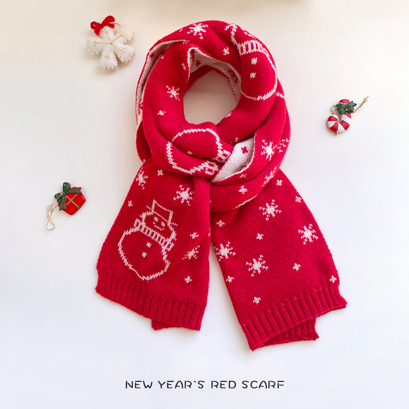 Red snowman scarf