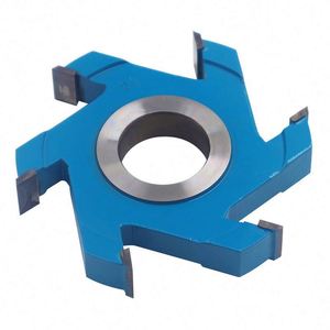 TEBAK Woodworking Tools Groove Spindle Cutter Blade Slotting Cutter 120*35*6T Profile Six-edge End Mill V Groove Cutter - Product Image 1