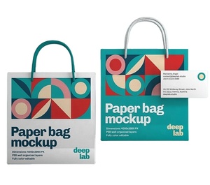 handle christmas gift packaging brown kraft paper shopping bags