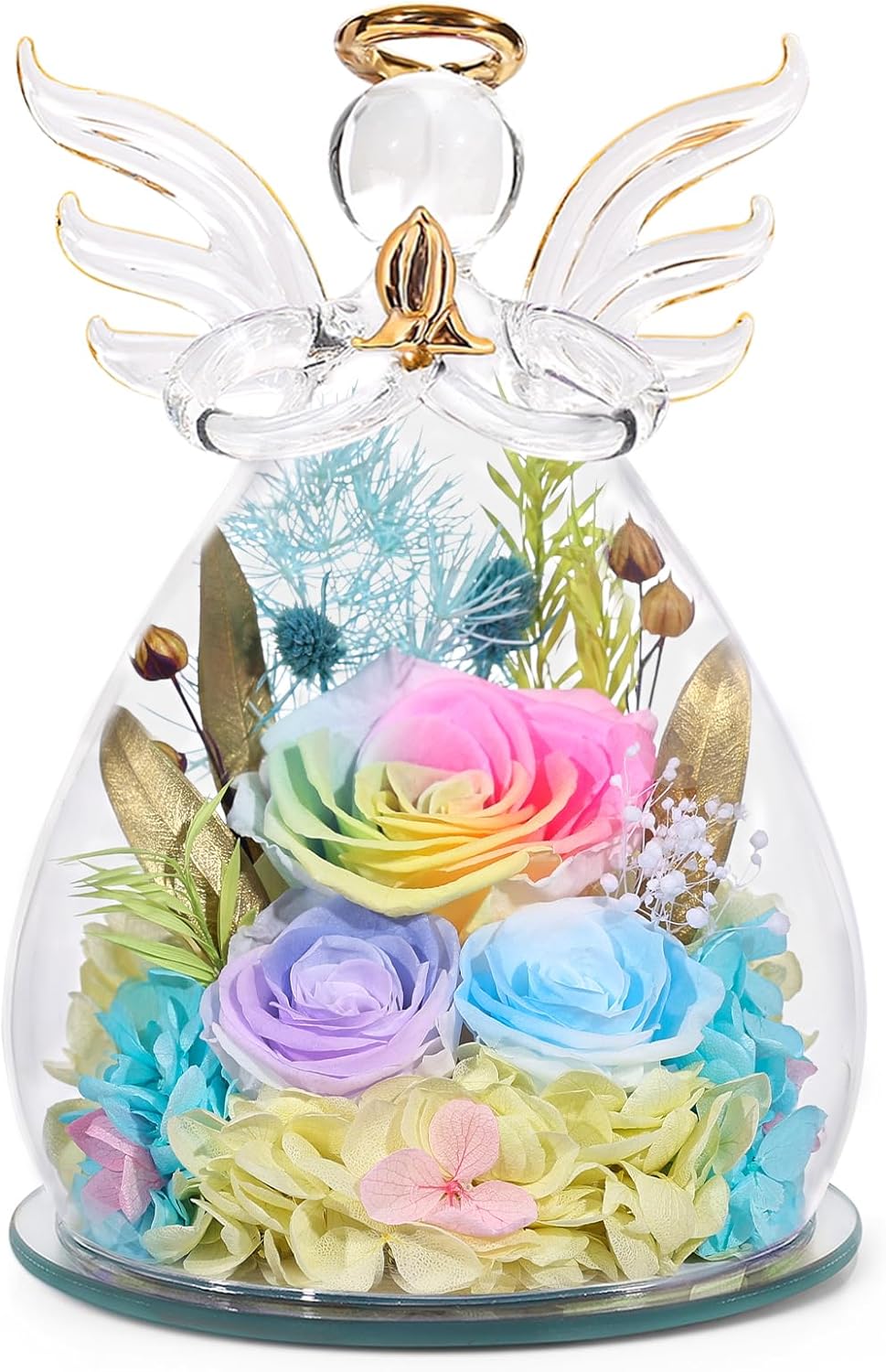 Printemps arc-en-ciel-rose-austin-bébé souffle-hortensia