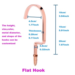 Móc kim loại phẳng bằng vàng hồng thân thiện với môi trường cao cấp cho các phụ kiện treo với các tùy chọn tùy chỉnh để treo quần áo hoặc các mặt hàng - Product Image 5