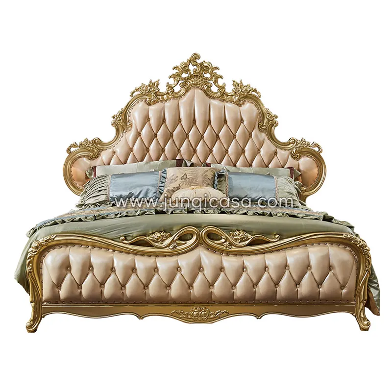 La camera da letto della mobilia della camera da letto di stile classico europeo di nuovo arrivo mette i letti di cuoio di alta qualità