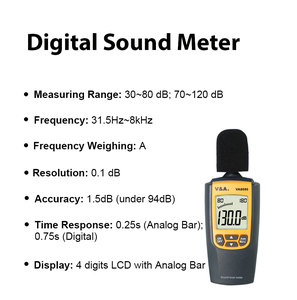 VA8080デジタルサウンドレベルメーター自動マニュアルポータブルSPLメーター30dB ~ 120dB MAXデータホールド<span class=keywords><strong>LCD</strong></span>アナログバーサウンドメーター付き