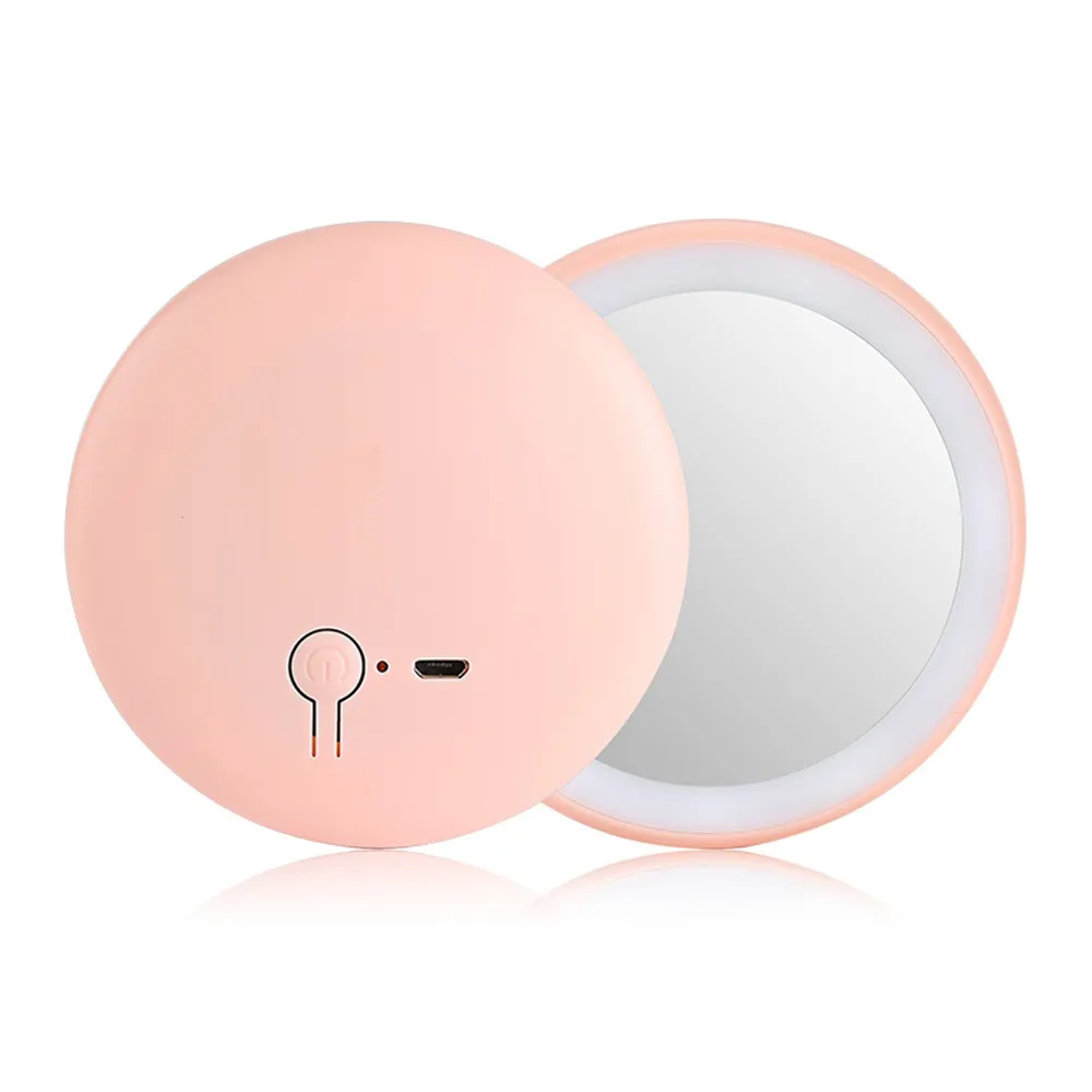 Miroir de maquillage pliable avec éclairage LED, Compact et Portable, pour voyage, accessoire cosmétique