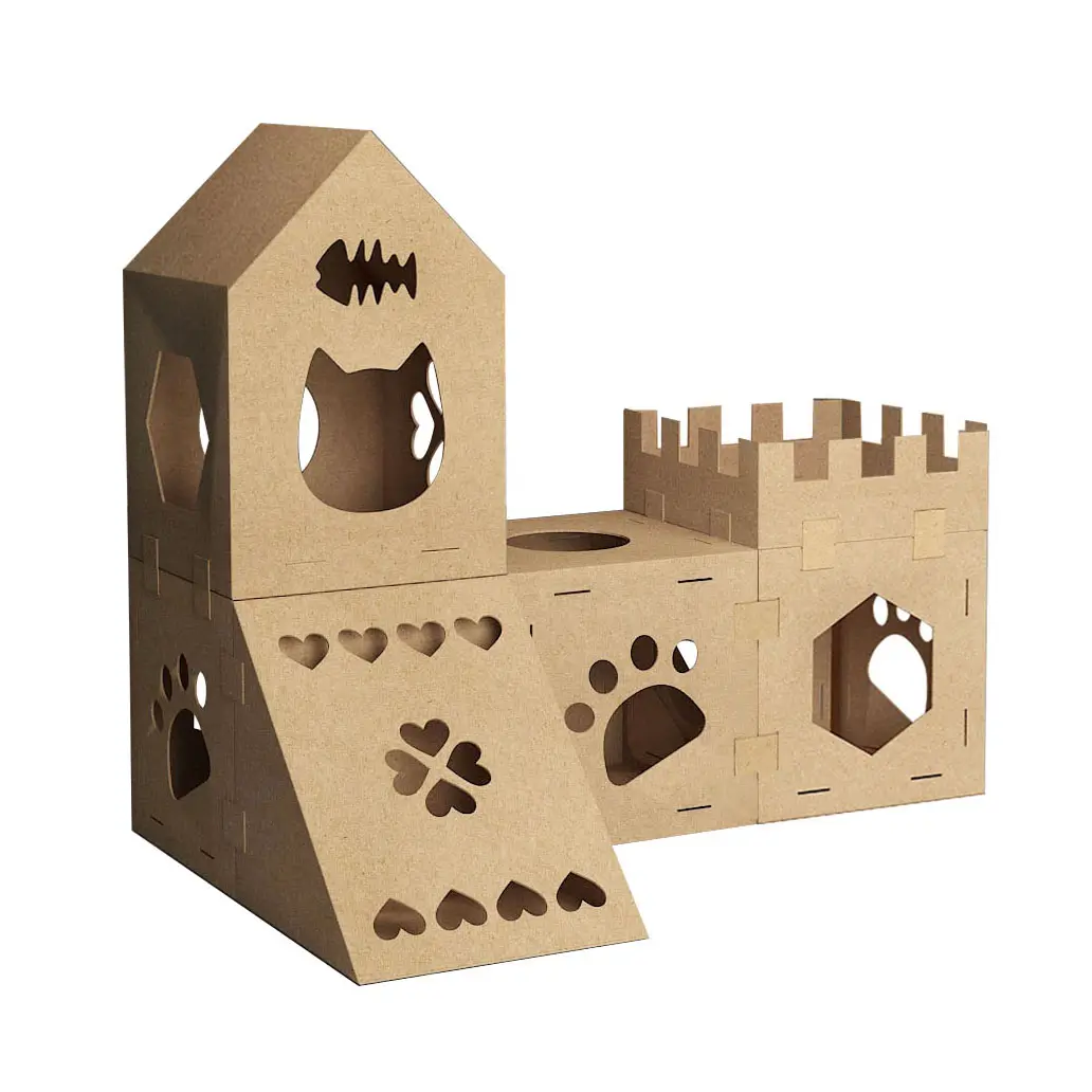 Custom3 Layers Large Cat Play Paper Scratcher House Corrugated Cardboard Pet House