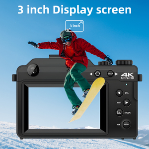 4K กล้องถ่ายวิดีโอดิจิตอล, กล้องถ่ายวีดีโอถ่ายวิดีโอดิจิตอล FHD กล้องถ่ายวิดีโอพร้อม WIFI 4K 48MP แผงควบคุม DIY ที่สามารถปรับแต่งได้สำหรับ YouTube - Product Image 4