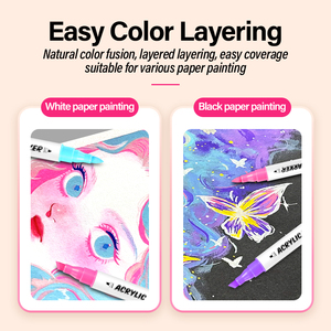 Neuankömmling Acrylfarben marker Doppel endiger Meißelfaser-Stift aufkleber mit Spiegel effekt Dual Tip Art Marker Set für Künstler - Product Image 4