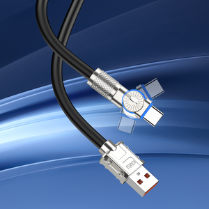 KSC-958 KAKUSIGA Rotatable ku serisi çinko alaşımlı tip-c dönebilir şarj kablosu dairesel mıknatıs tasarımı - Product Image 4