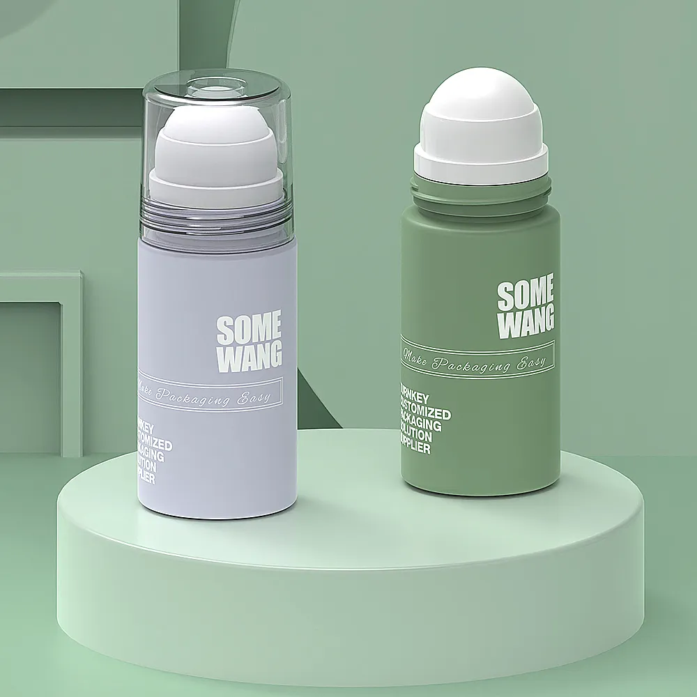 Desodorante en Barra de plástico con botella enrollable de vidrio de 50ml con Conveniente función enrollable para el cuidado de la piel