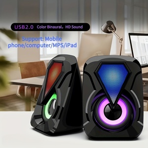Altavoz de computadora de escritorio Altavoz de efecto de iluminación colorido con cable Mini Altavoz de escritorio - Product Image 4