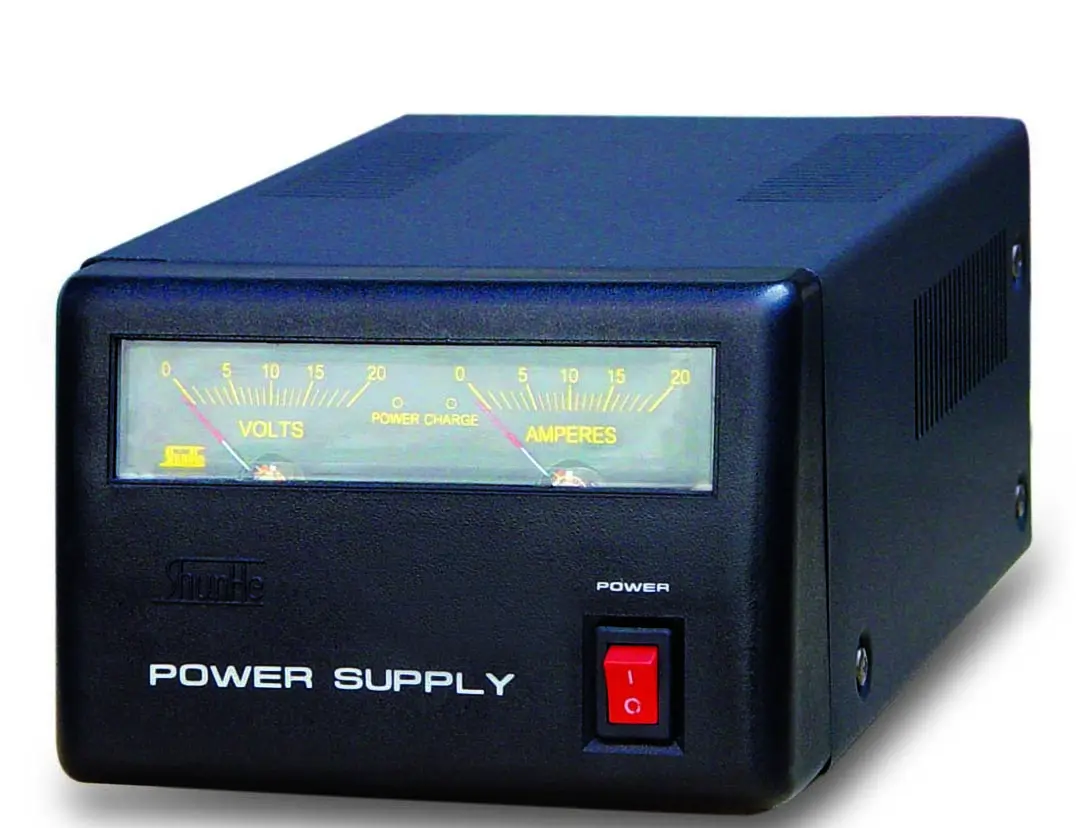 Two way radio power supply with battery backup function and 13.8volt output