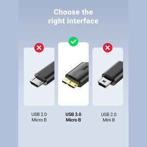 UGREENマイクロUSB3.0ケーブルUSB3.0タイプAオス-マイクロBコード5 Gbps転送速度