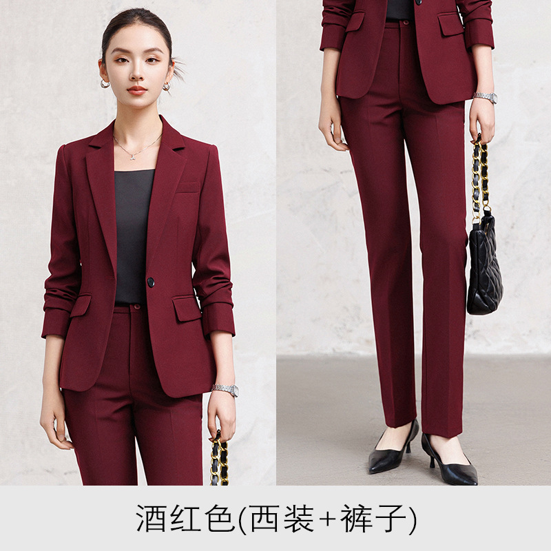 Burgundy suit trousers