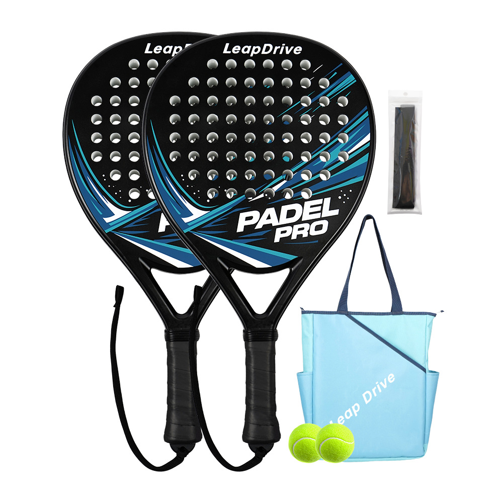 Set de raqueta doble y bolsa doble para pelotas.