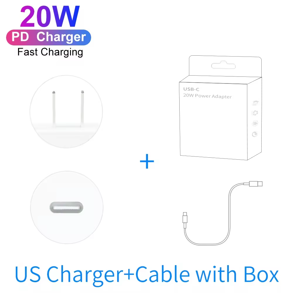 Cargador y cable blanco (EE. UU.) con caja