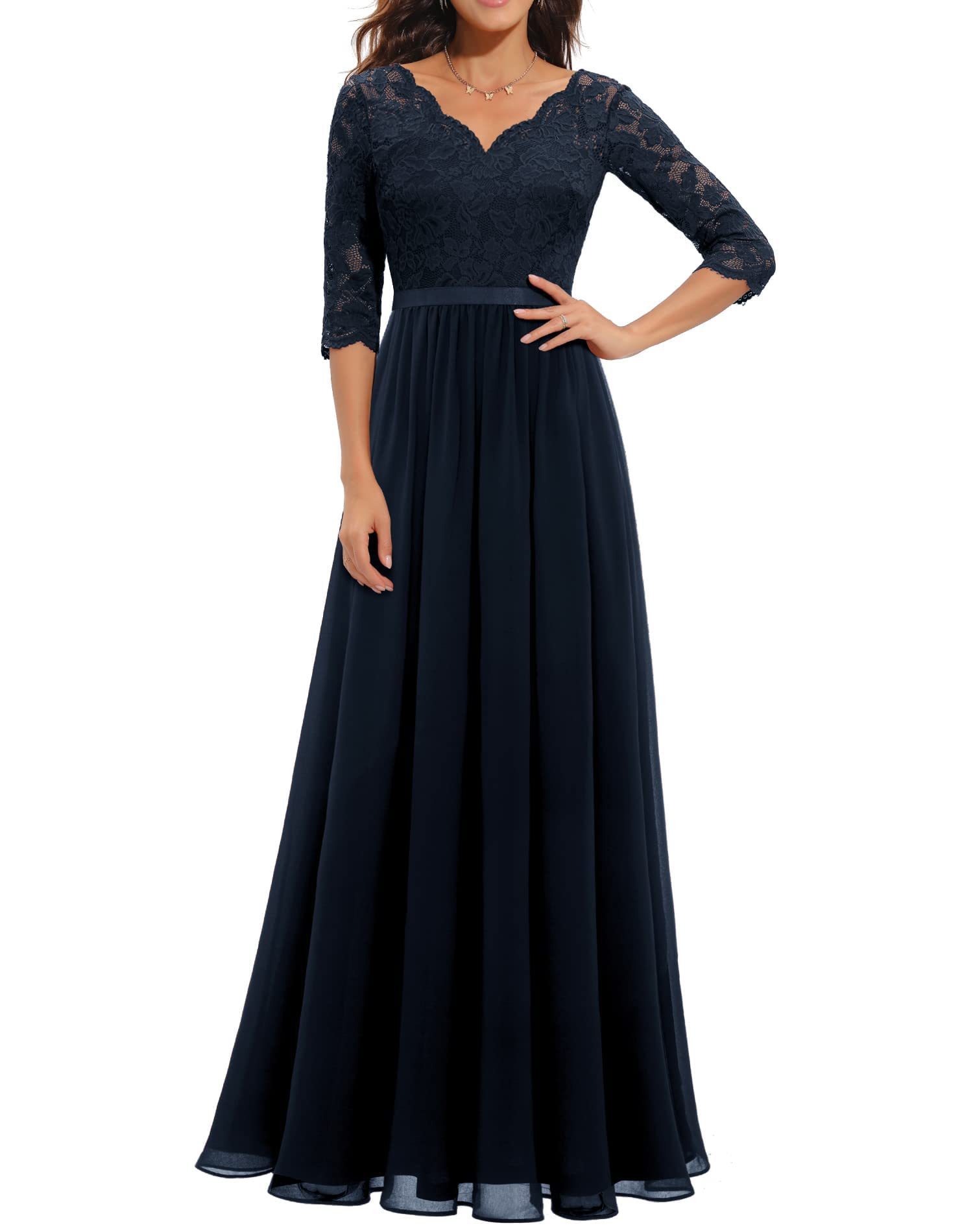 Three-quarter sleeve Navy blue