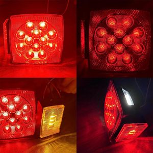 Tsinye ชุดไฟ LED 12V สำหรับติดภายนอกรถยนต์, อุปกรณ์หยุดรถรถพ่วงใต้น้ำ2ชิ้น