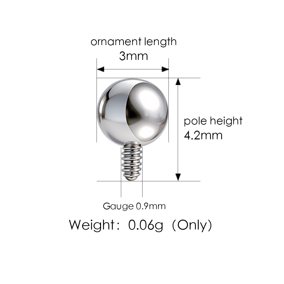 Argent-3*4.2MM