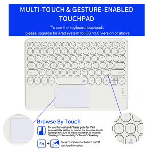 IPad用OEMワイヤレスBTスペイン語キーボードタッチパッド付きタブレット用ロシア語フランス語アラビア語英語キーボード - Product Image 3