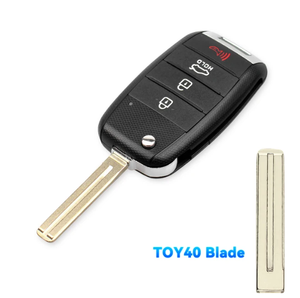 ปลอกกุญแจรถ4ปุ่มเปลี่ยนกุญแจรีโมทแบบพับได้ใบมีด TOY40แบบไม่ได้เจียระไนสำหรับ Kia K3 K5 Sorento Soul Sportage - Product Image 4