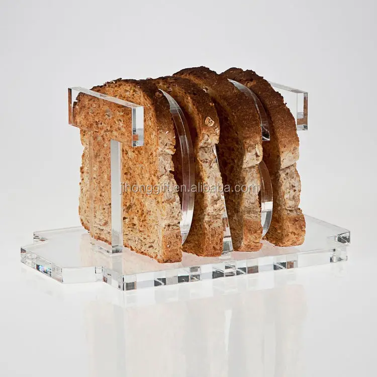 Estante de acrílico transparente para tostadas, soporte personalizado para panadería, Perspex de cristal, expositor para pan, venta al por mayor