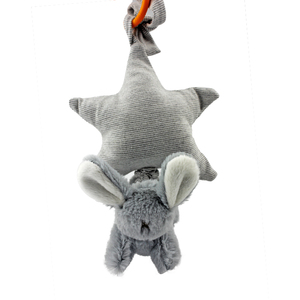 M013A灰星兔软毛绒拉绳音乐婴儿玩具 - Product Image 1