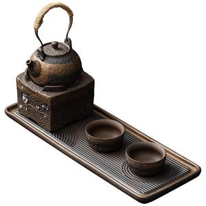 日式暖茶迷你套装中国功夫茶具一壶两杯石器茶壶茶托陶瓷茶具 - Product Image 5
