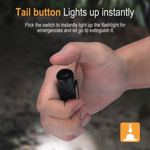 RJ13 Small <strong>Flash</strong> Light 1000mah 14500 AA Batteries 5-Mode <strong>Memory</strong> <strong>Function</strong> IP66 Waterproof Aluminium Alloy USB Charging LED Black - Product Image 6