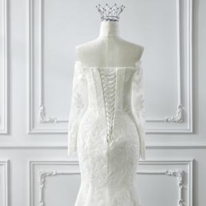 Ophelisa Elegante Vestido De Novia De Satin putri duyung/terompet Con linias Limpias Y Silueta ebtructurada decorcon ADO applique - Product Image 6