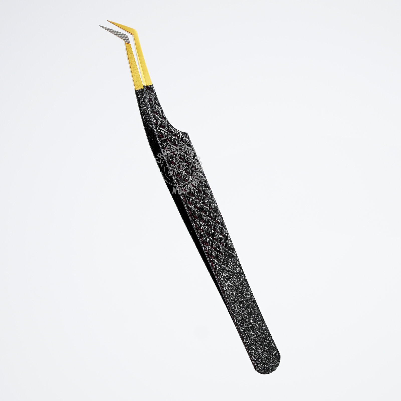 Noir pailleté + pointe dorée