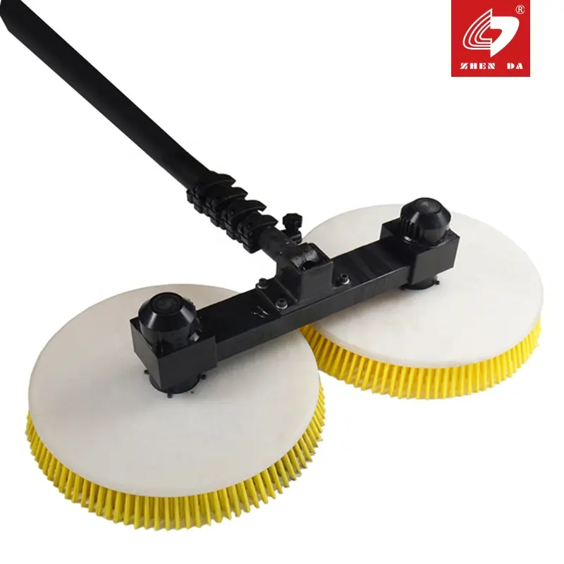 Zhenda fabrika çift kafa alüminyum kutup fırçasız Motor standart sürüm GÜNEŞ PANELI otomatik CleaningTool ekipmanları fırça