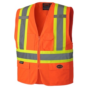 Vêtements de travail confortables de gilet de <span class=keywords><strong>s</strong></span>écurité de visibilité élevée avec des caractéristiques de protection réfléchissantes de fermeture à glissière - Product Image 1