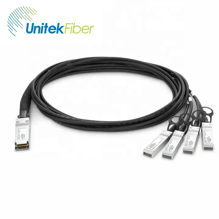 Distribution de câble DAC de haute qualité 100G QSFP28 à 4*25G SFP28 cordon de raccordement DAC en cuivre à attache directe passive 1M/2M/3M/5M