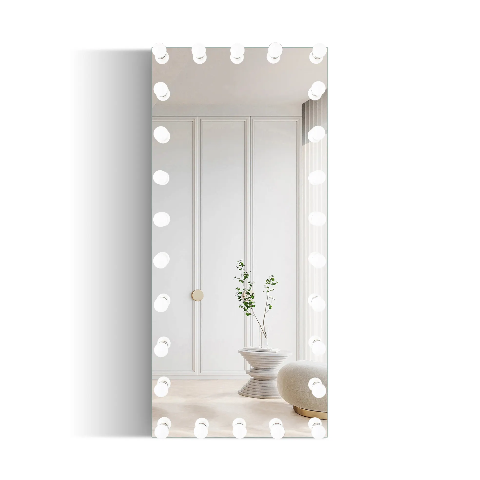 벽걸이 형 할리우드 거울 도매 허영심 드레싱 Led 전구와 전체 길이 거울