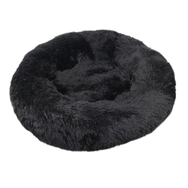 Round Cat Bed Super Soft Long Plush Dog Kennel Mat Puppy Round Cushion Portable Animal Sleeping Supplies Cats Winter Warm Bed