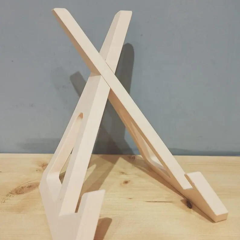 Soporte de madera: Soporte simple y compacto para libros y tabletas