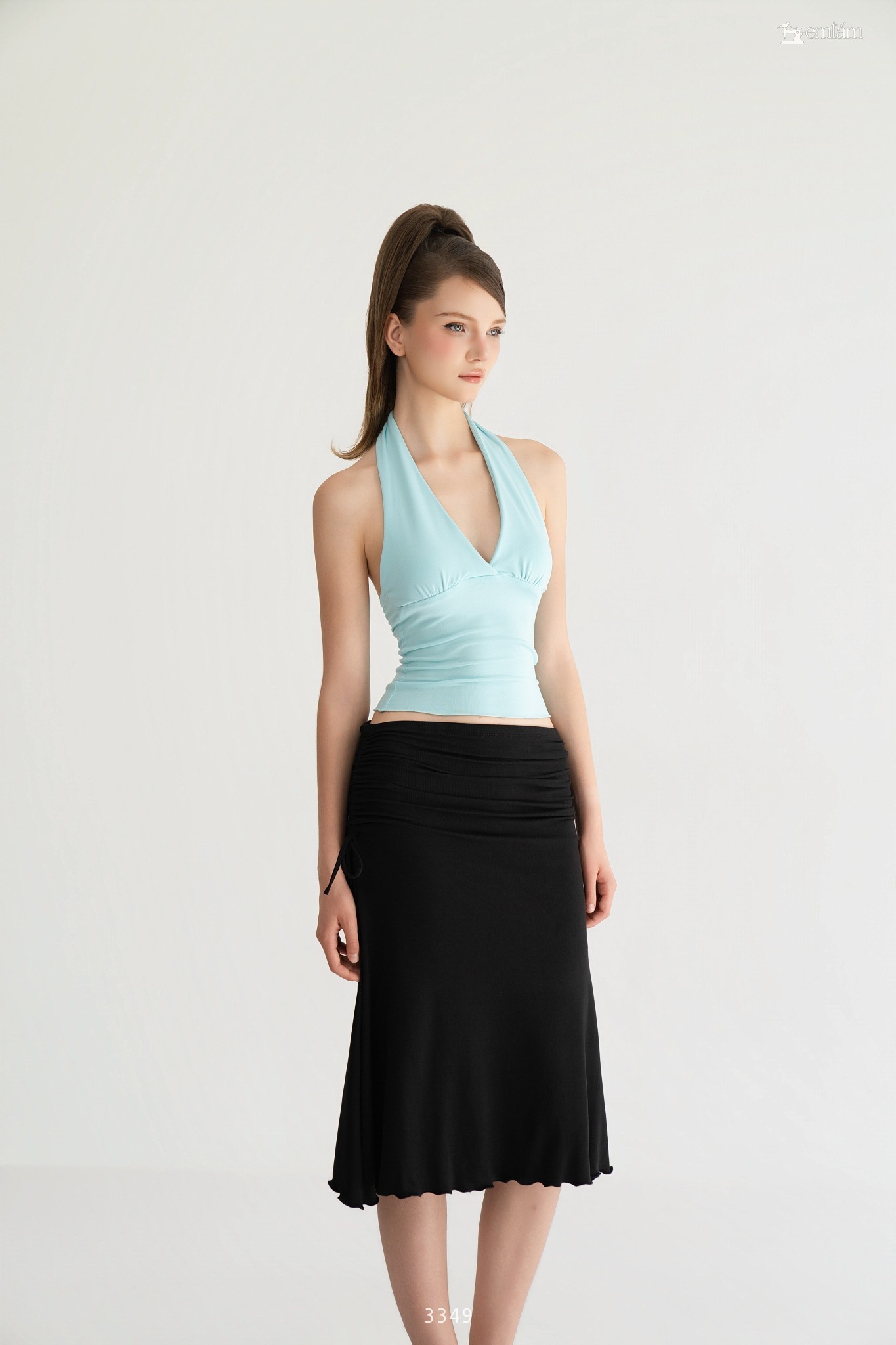 Aqua Blue with Black Skirt